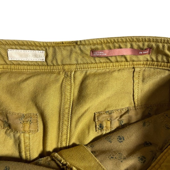 Pilcro By Anthropologie Yellow Low-Rise Column Flared Pants Women’s Size 29 Tall - Picture 4 of 9